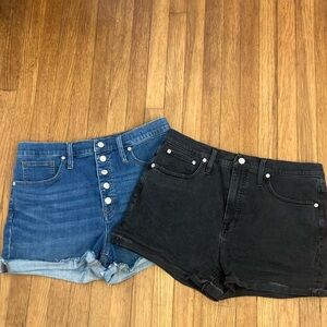 Madewell high-rise denim shorts size 31 bundle denim and Black